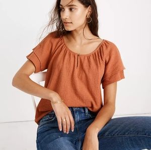 Madewell Texture & Thread tiered sleeve shirt xs